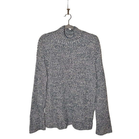 CASLON NEW $69 Shaker Mock Neck Sweater in Blue Ensign Small - Picture 2 of 5